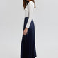 Gonna midi plissettata blu navy