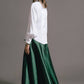 Gonna midi effetto satin verde