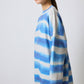 Maglione oversize a righe morbido blu