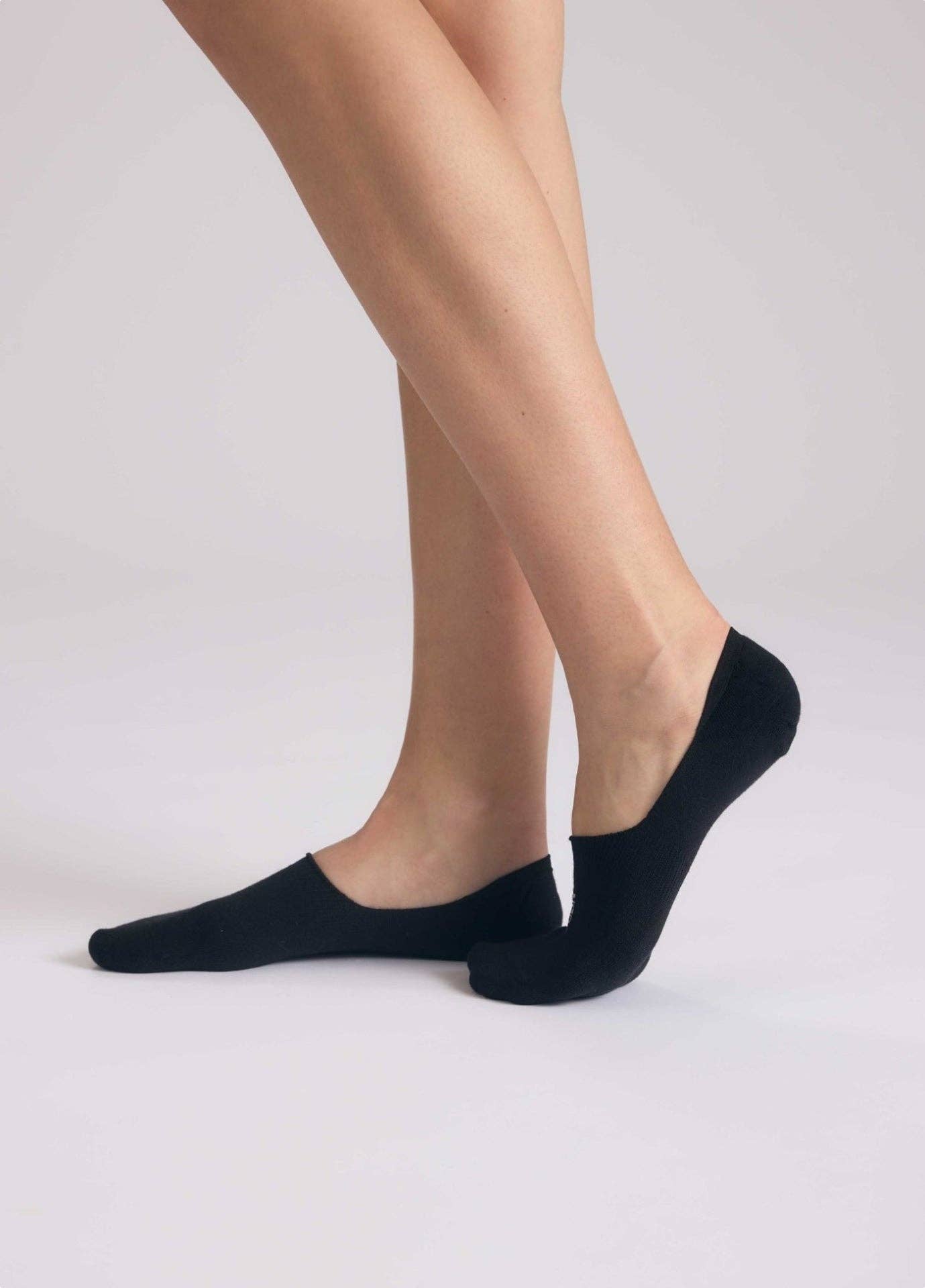 Calzini fantasmini unisex neri in cotone biologico antiscivolo