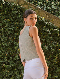 Gilet jacquard con bottoni