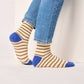 Calzini a righe in cotone pettinato beige e marrone