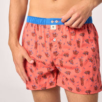 Boxer uomo in cotone biologico con stampa bradipo