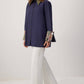Camicia blu navy con dettagli etnici