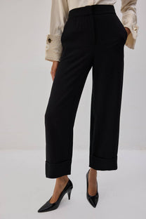 Pantaloni a vita alta a gamba ampia