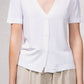 Cardigan in maglia fine con scollo a V e maniche corte