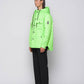 Giacca trapuntata a rombi verde fluo con cappuccio