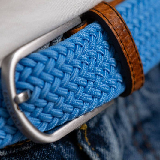 Cintura elastica intrecciata blu Alaska