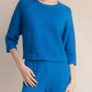 Maglione cropped in misto cashmere con maniche raglan 3/4