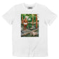 T-shirt unisex in cotone biologico con stampa fotografica tigre bianca