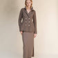 Giacca doppiopetto in maglia misto cashmere