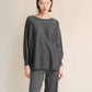 Pullover oversize a barchetta in lana merino extrafine