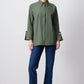 Camicia in popeline con polsini ampi in misto cotone