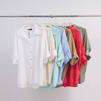 Camicia oversize in cotone ricamata