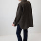Camicia oversize a spina di pesce marrone