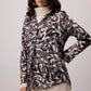 Camicia oversize in viscosa con stampa astratta