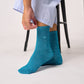 Calzini glitterati in cotone pettinato blu petrolio