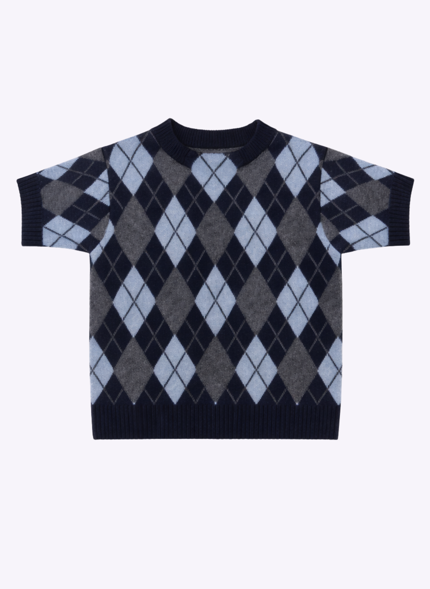 Maglione tricot Nadriana blu marino con motivo argyle