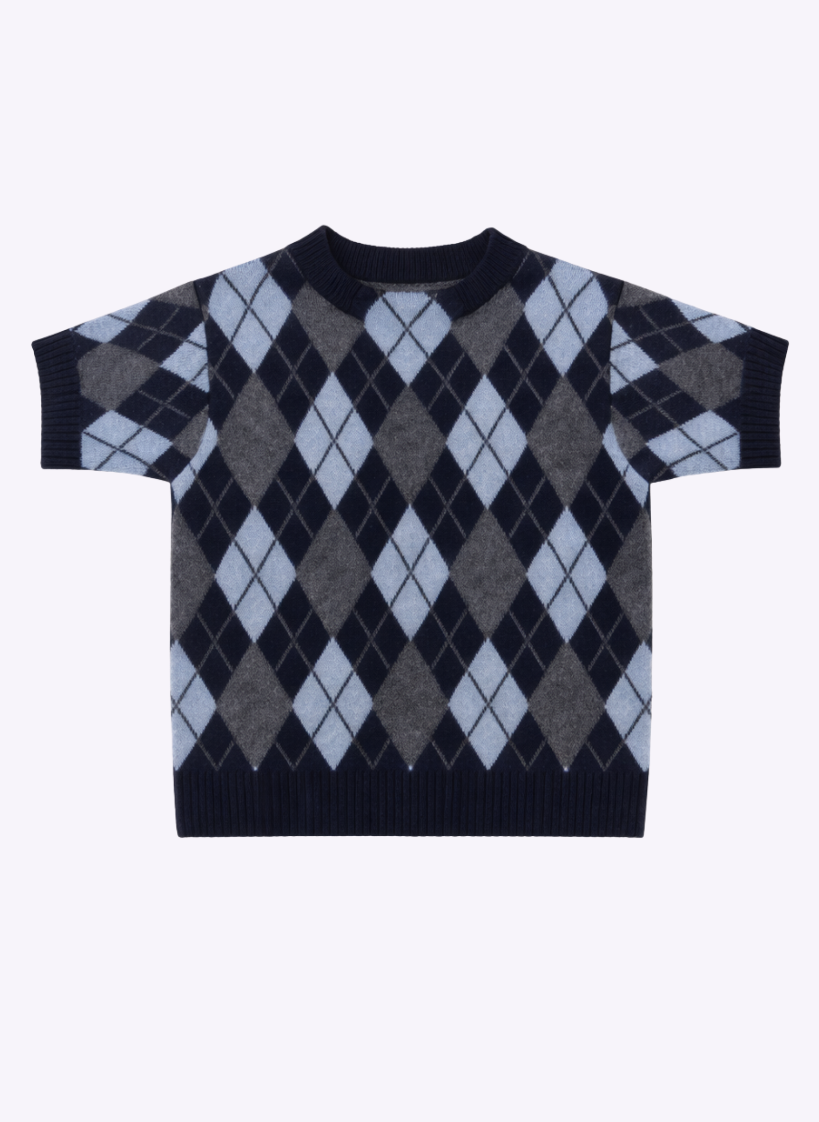 Maglione tricot Nadriana blu marino con motivo argyle