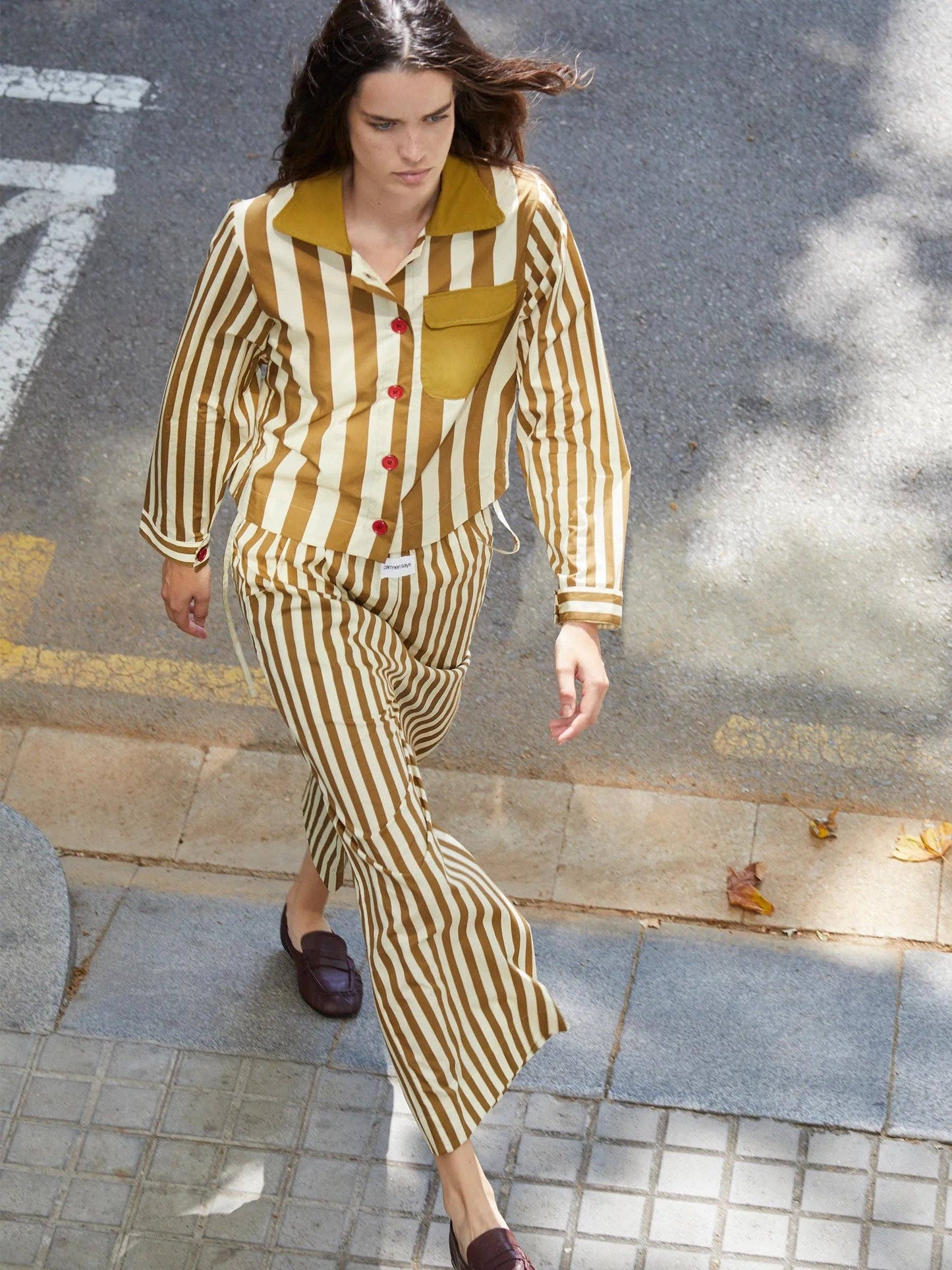 Pantaloni a righe a gamba larga