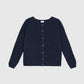 Cardigan reversibile blu navy con bottoni