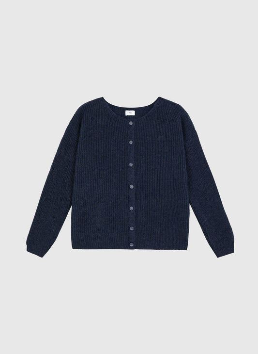 Cardigan reversibile blu navy con bottoni