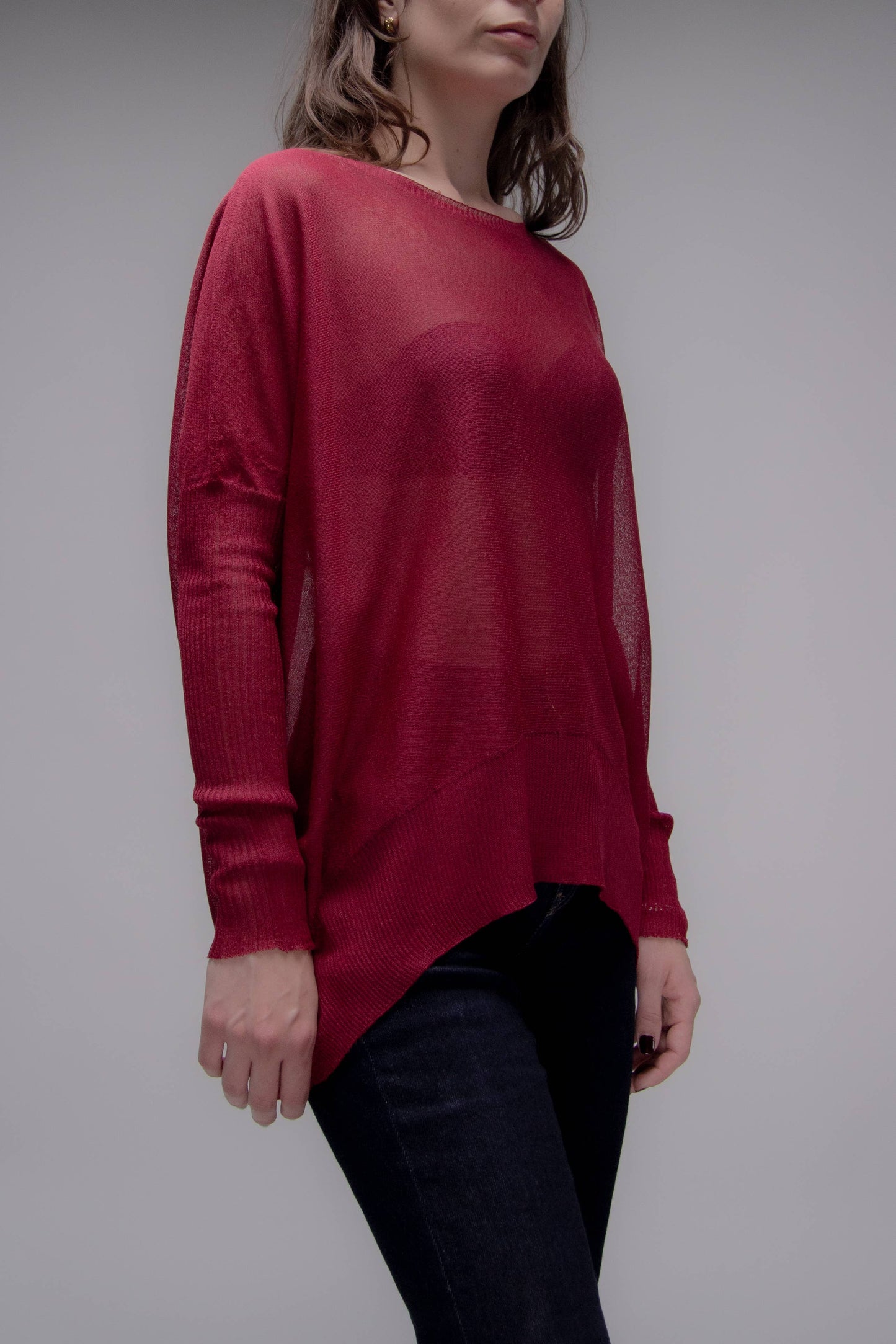Maxi pullover oversize con scollo a barchetta in maglia 3D