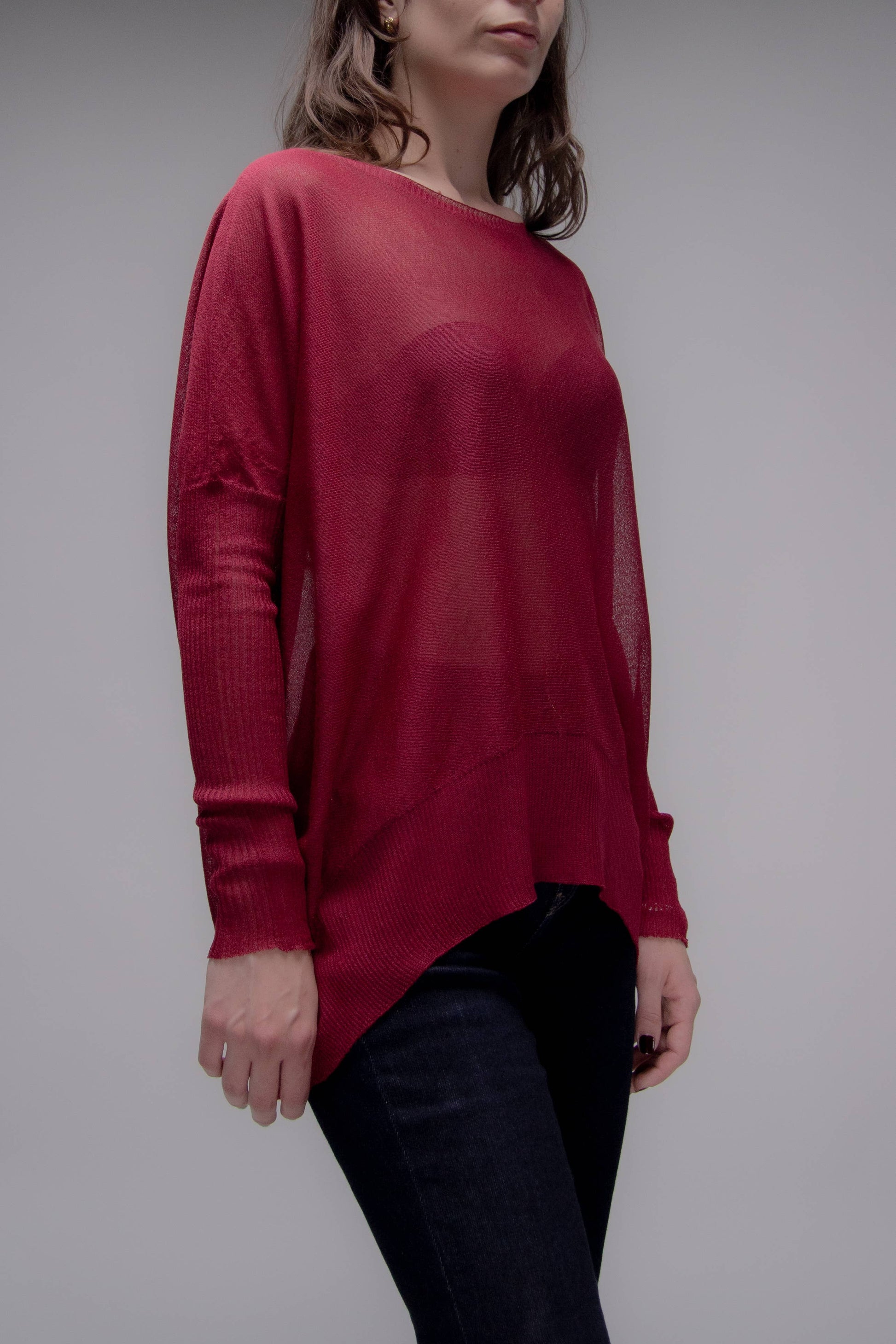 Maxi pullover oversize con scollo a barchetta in maglia 3D