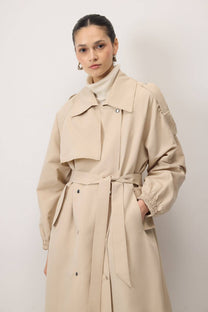 Trench oversize con maniche elasticizzate