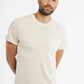T-shirt uomo in canapa e cotone bio con taschino avorio