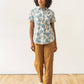 Camicia a maniche corte in cotone con stampa ikat