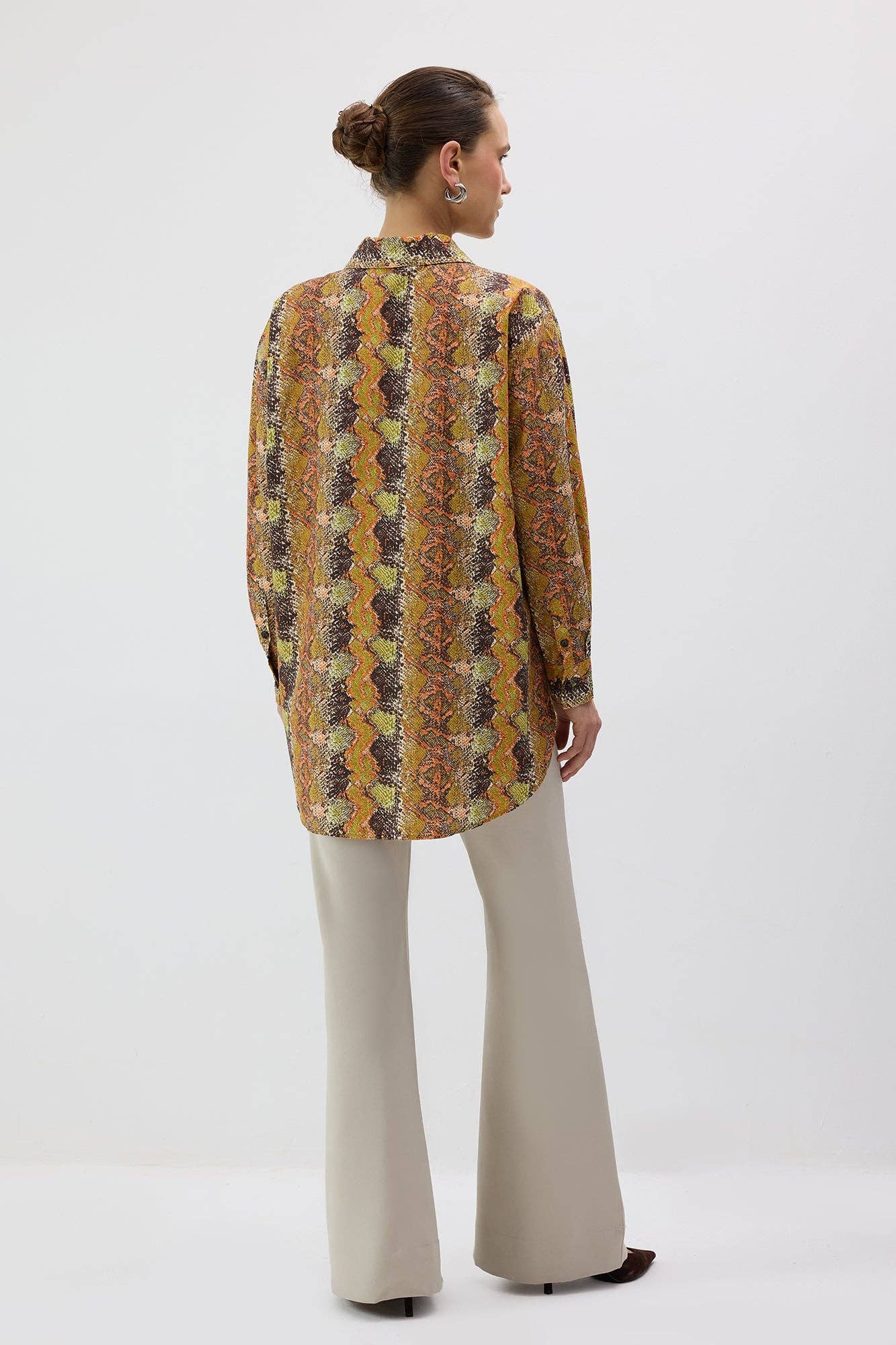 Camicia in popeline a fantasia