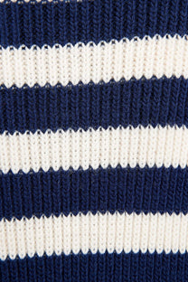 Cardigan lungo a righe con bottoni dorati