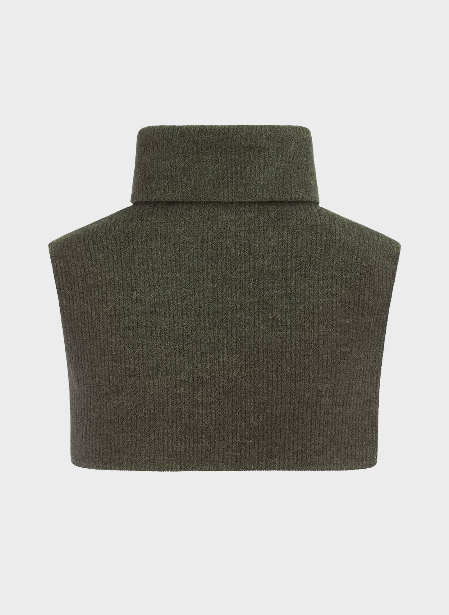 Collo alto in maglia a coste verde militare