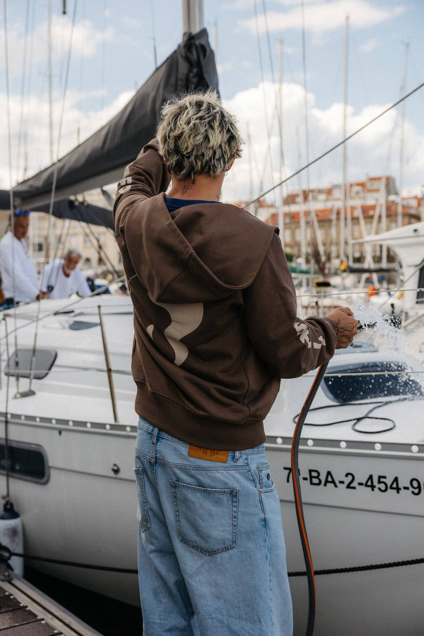 Felpa con zip Tao in cotone biologico