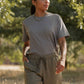 T-shirt boxy in cotone riciclato grigio mélange