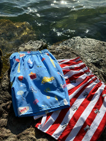 Pantaloncini da piscina Capri con stampa estiva