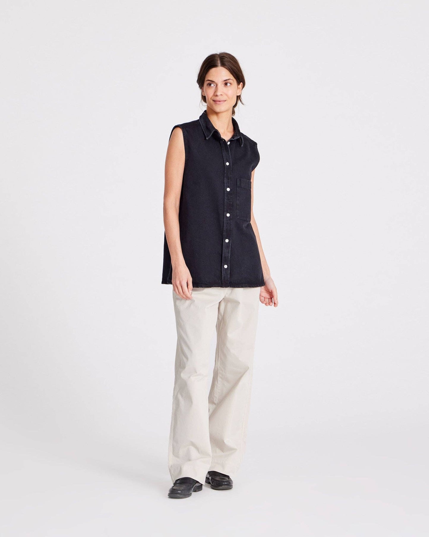 Gilet in denim Rita nero
