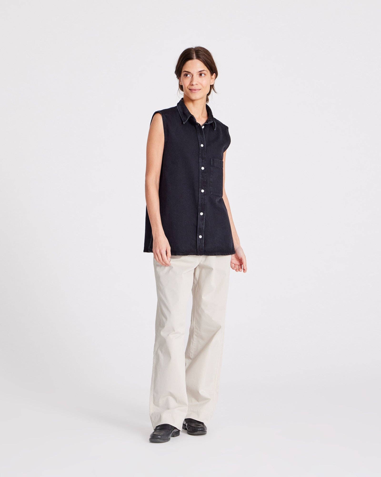 Gilet in denim Rita nero