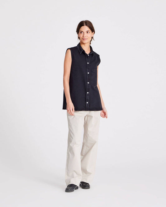 Gilet in denim Rita nero