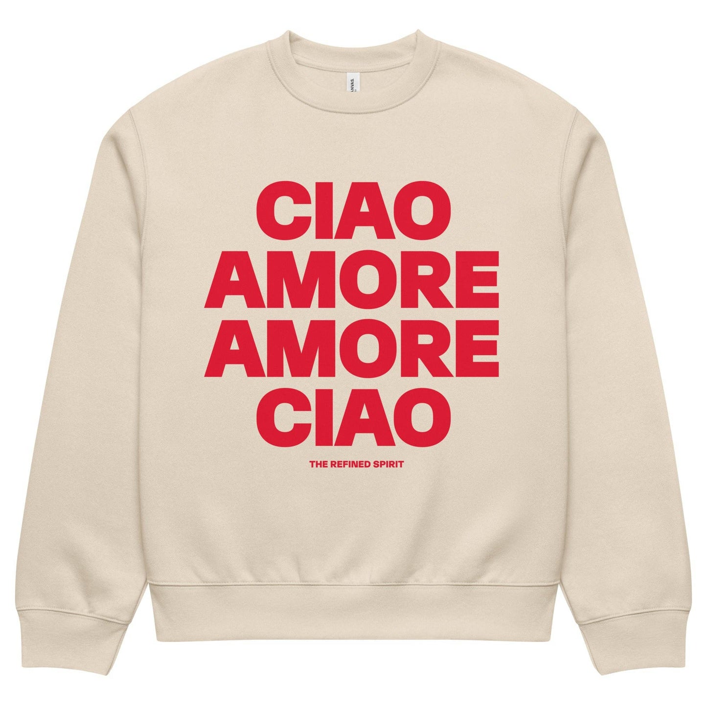 Felpa oversize pesante unisex “Amore Ciao”