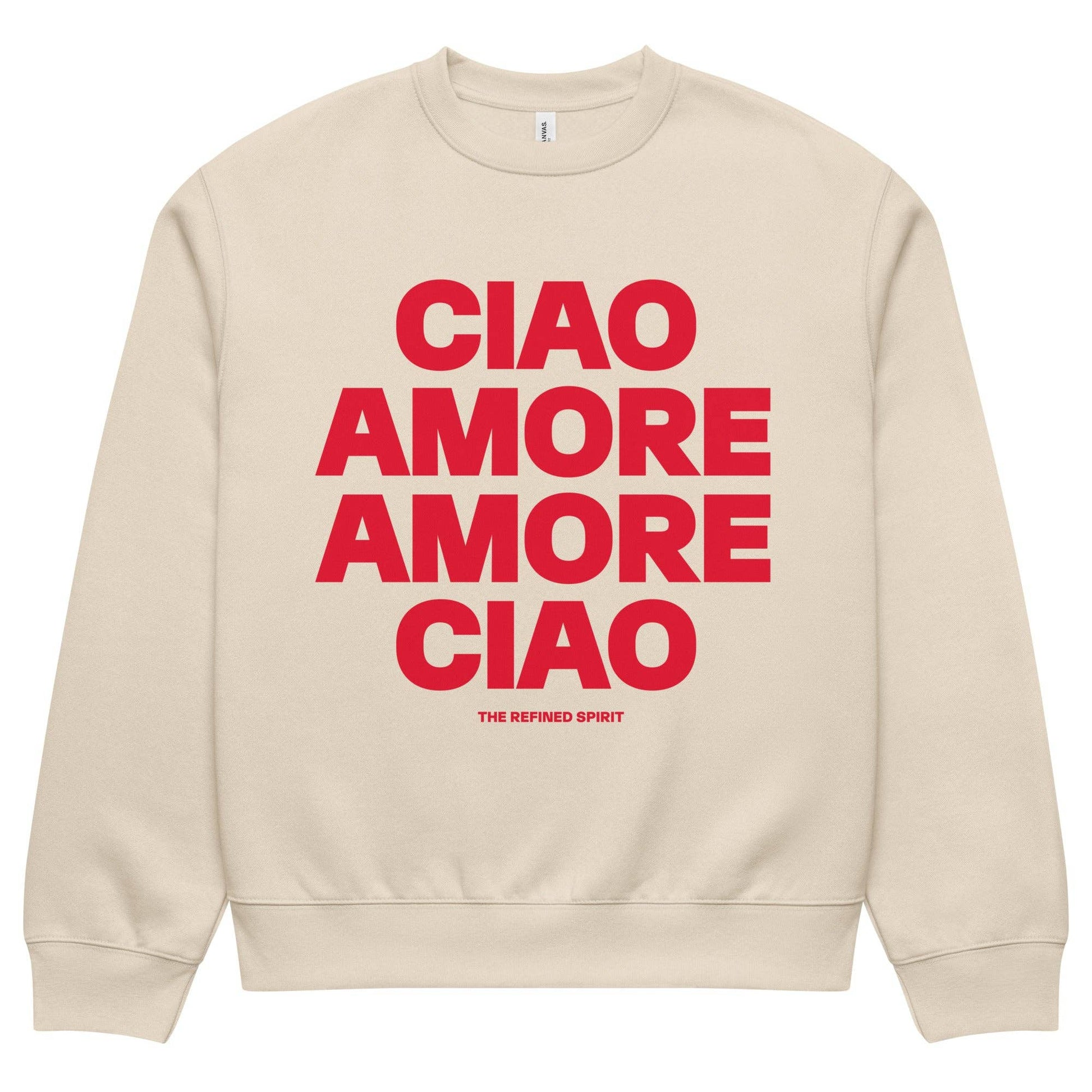 Felpa oversize pesante unisex “Amore Ciao”