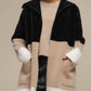 Cappotto cardigan in maglia color block da donna