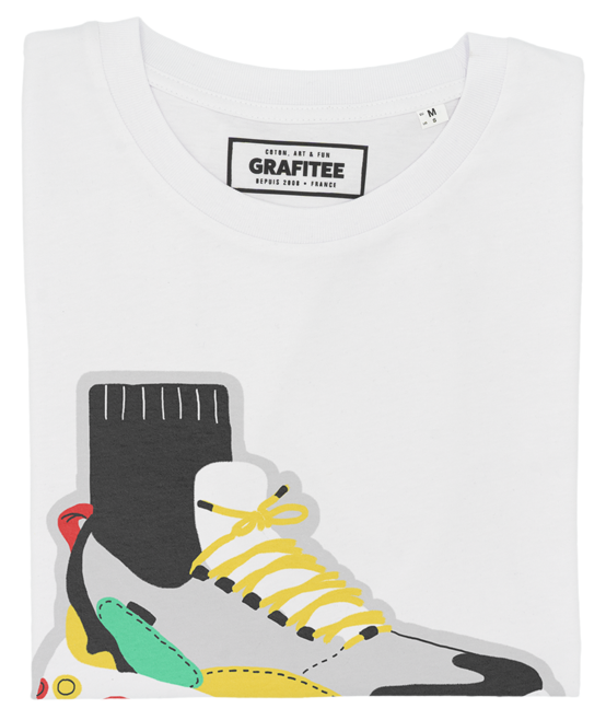 T-shirt con grafica sneakers in cotone biologico
