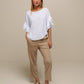 Blusa fluida con maniche a volant plissé