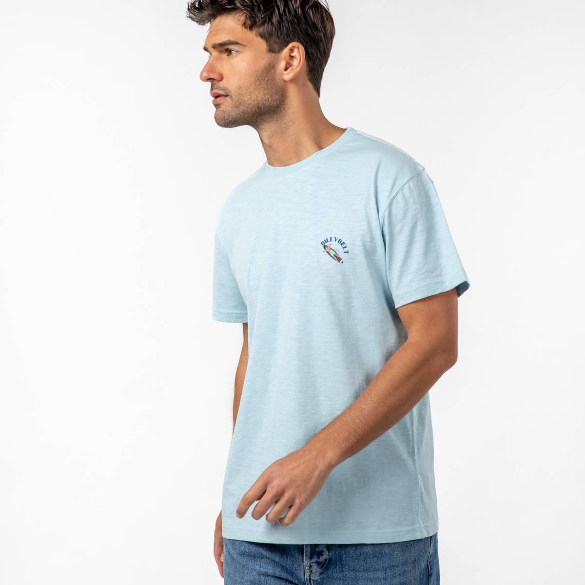 T-shirt Surfer in Cotone Biologico Azzurro Chiaro