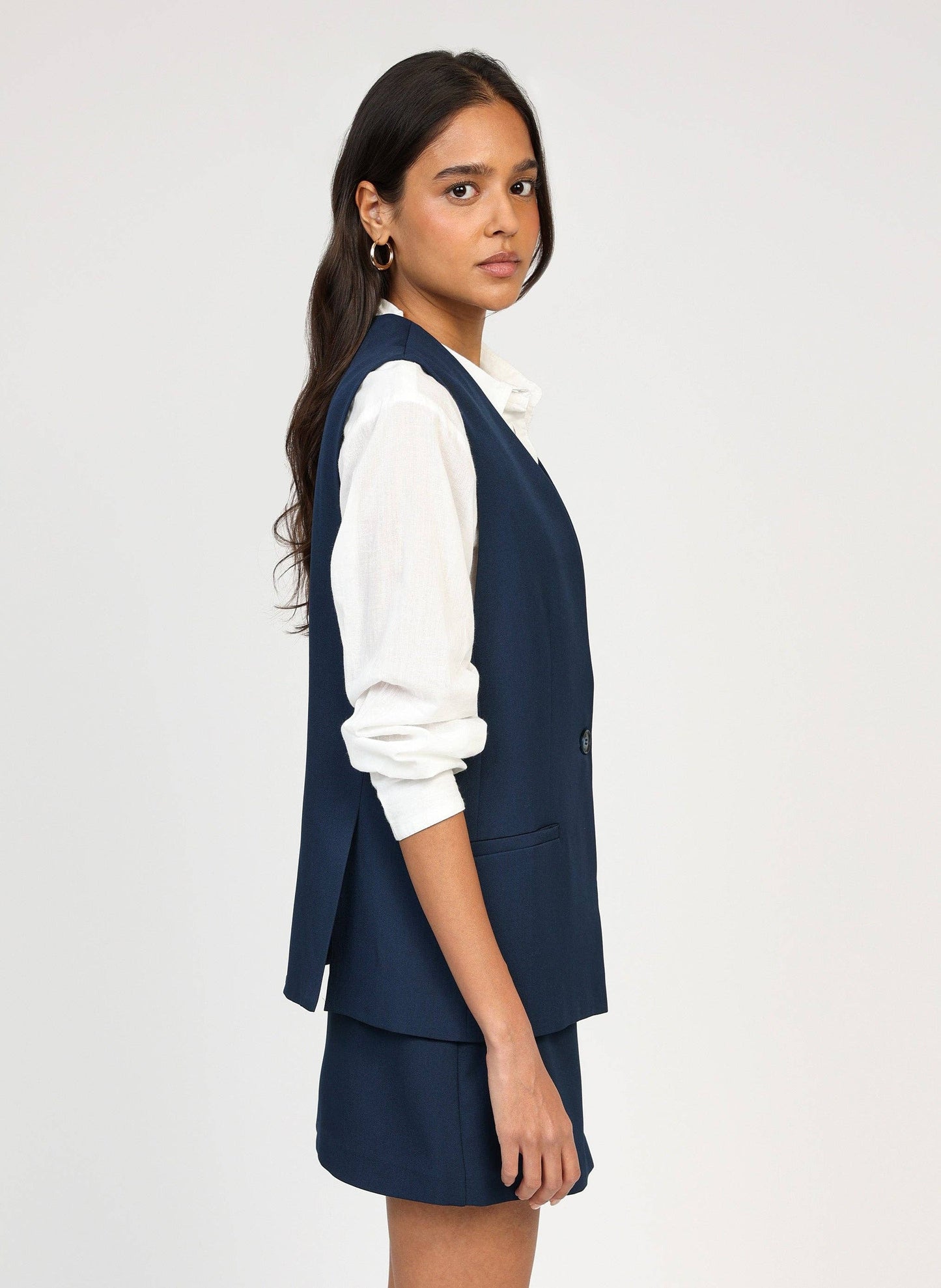 Gilet sartoriale blu navy Zalia