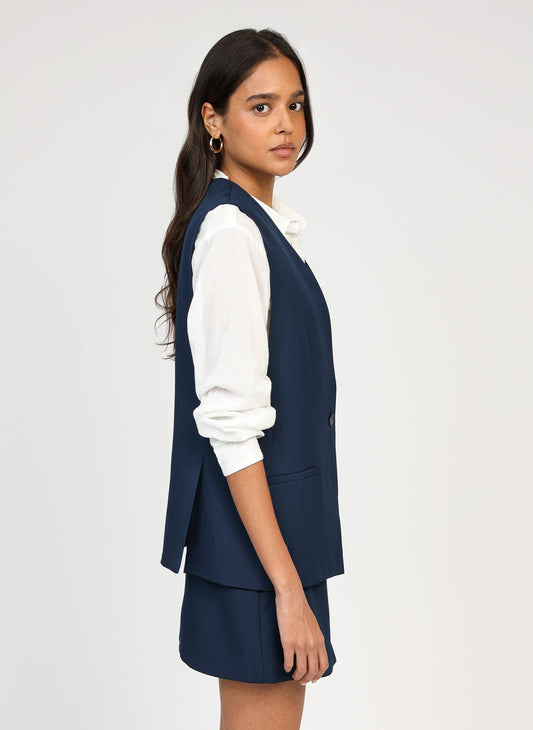 Gilet sartoriale blu navy Zalia