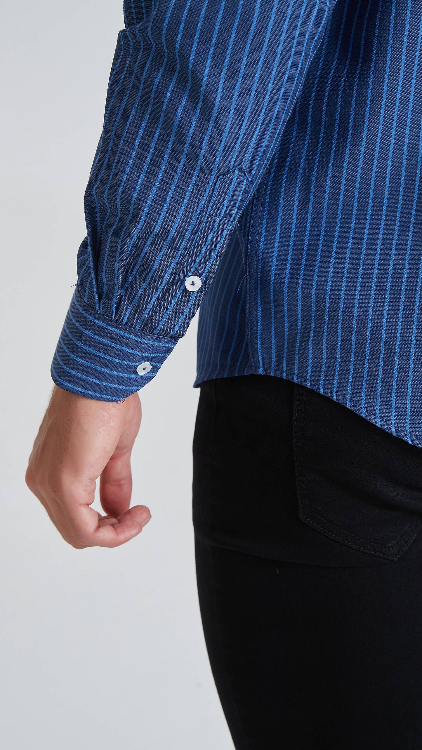 Camicia a righe comfort blu navy