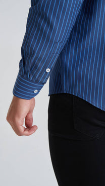 Camicia a righe comfort blu navy